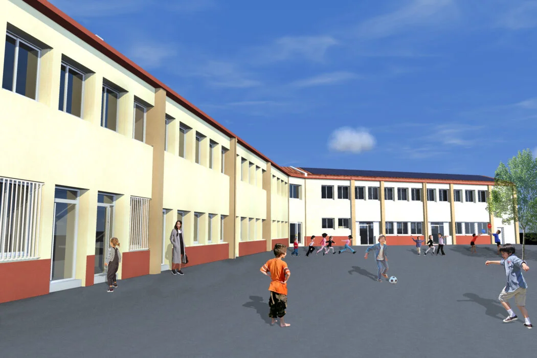 Illustration façade école élémentaire de Baho