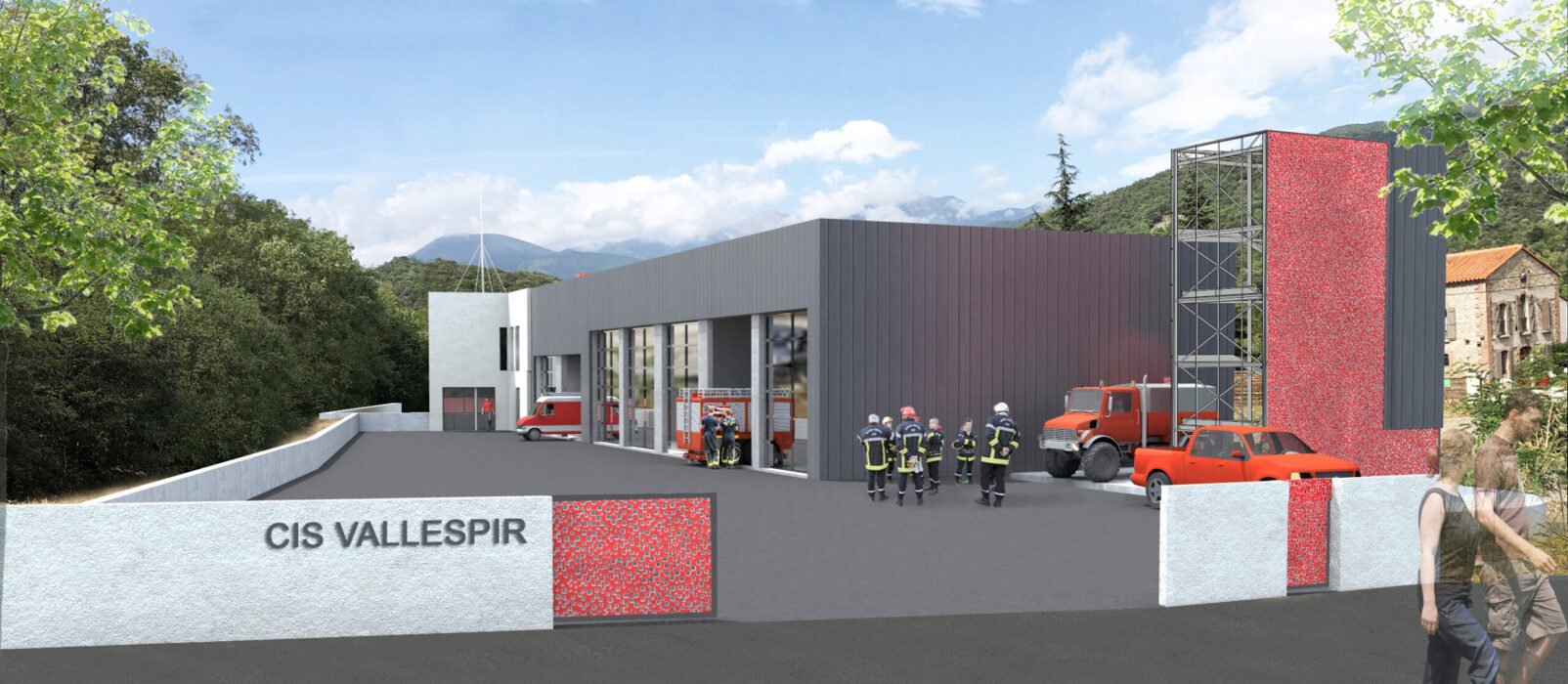 Visuel CIS Vallespir construction centre de secours SDIS des Pyrénées Orientales