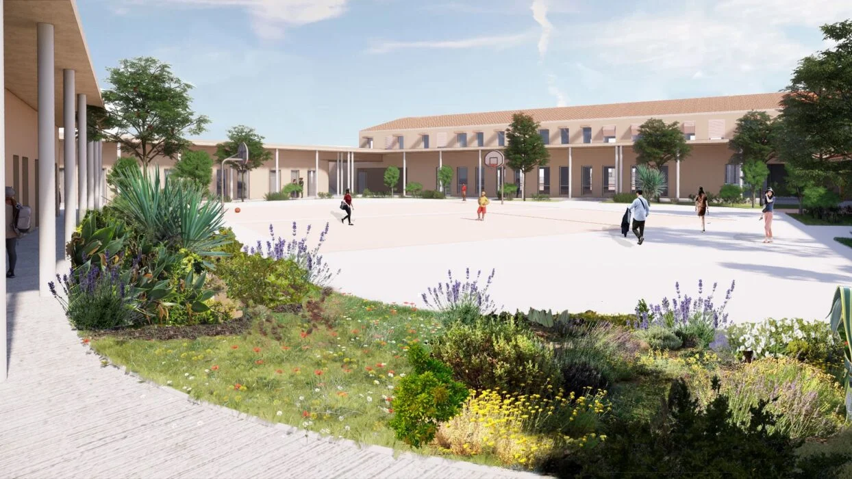 Illustration RÉHABILITATION ET EXTENSION DU COLLÈGE LACORDAIRE à Marseille (13) Studio Aimée Mario & Mambo Architecture