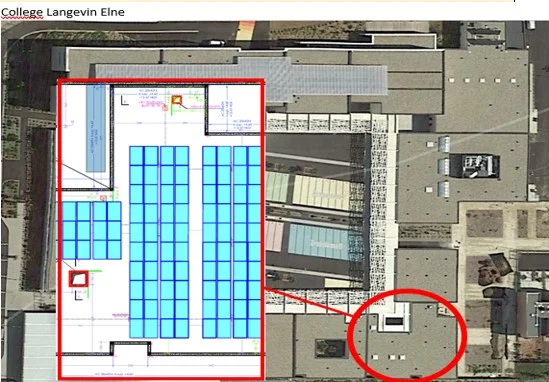 Plan installation photovoltaïque sur toiture - Elne