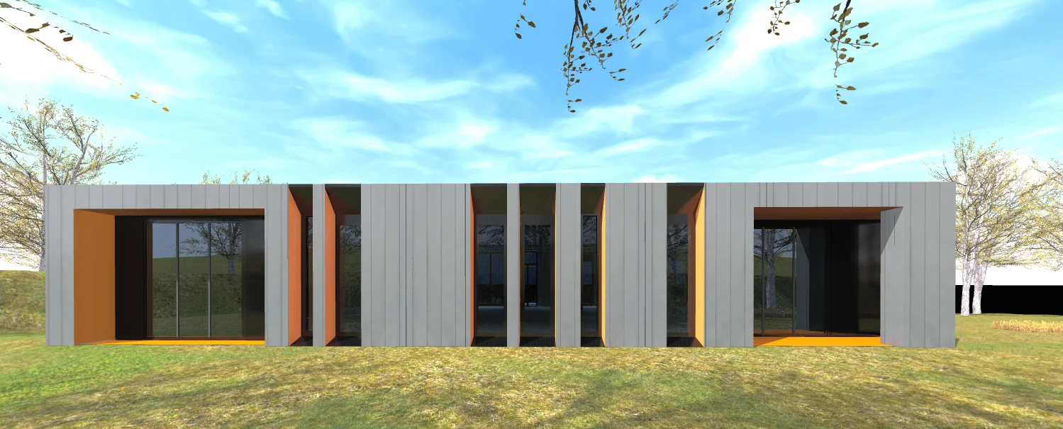 Perspective façade sud construction d’un centre Médico-psychologique neuf Osseja (66)