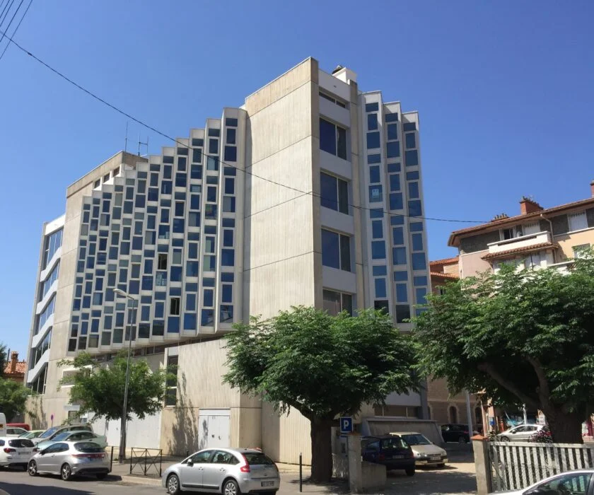 Photo façade du bâtiment de bureaux de la DDTM des P.O