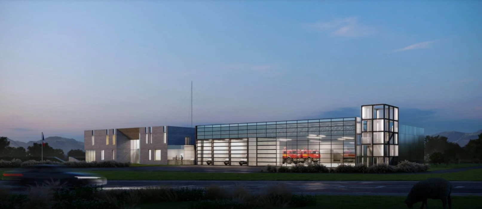Illustration du projet de CONSTRUCTION CENTRE D’INCENDIE ET DE SECOURS Argelès (66)